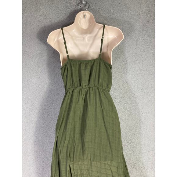 Women's M Green Sleeveless Button-Up Midi Dress Casual‎ Spring - Picture 8 of 11